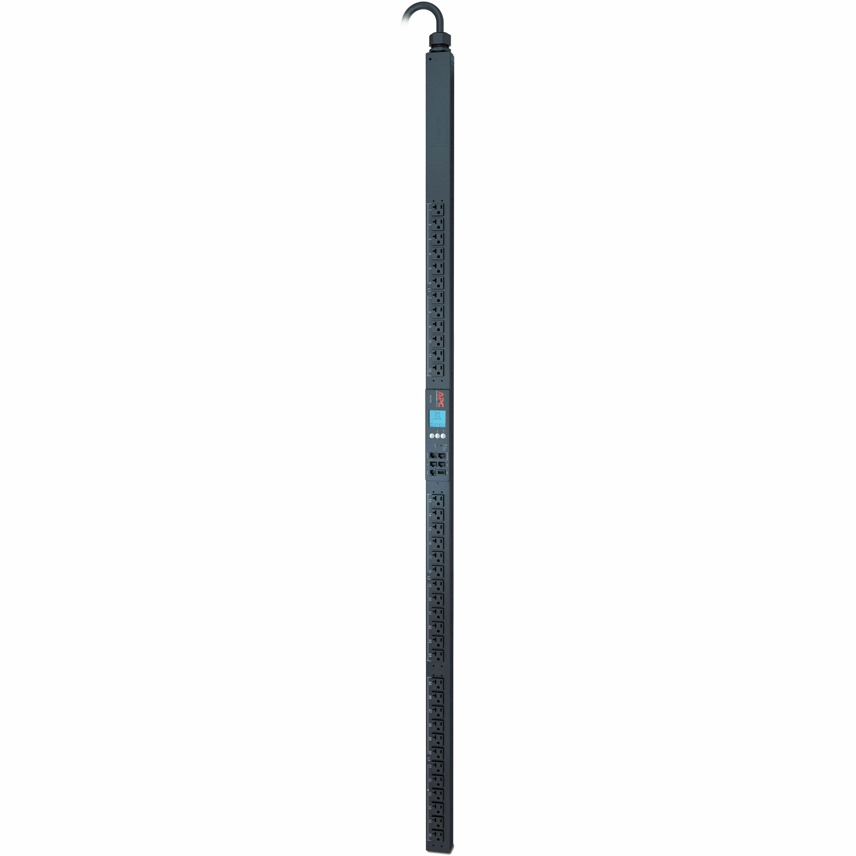 APC by Schneider Electric Metered Rack PDU, 1 Each, NEMA L21-20P, 36 x NEMA 5-20R, 208V, 5760W, Circuit Protection, 5.97 ft Cord, 0U Vertical Rack-mountable