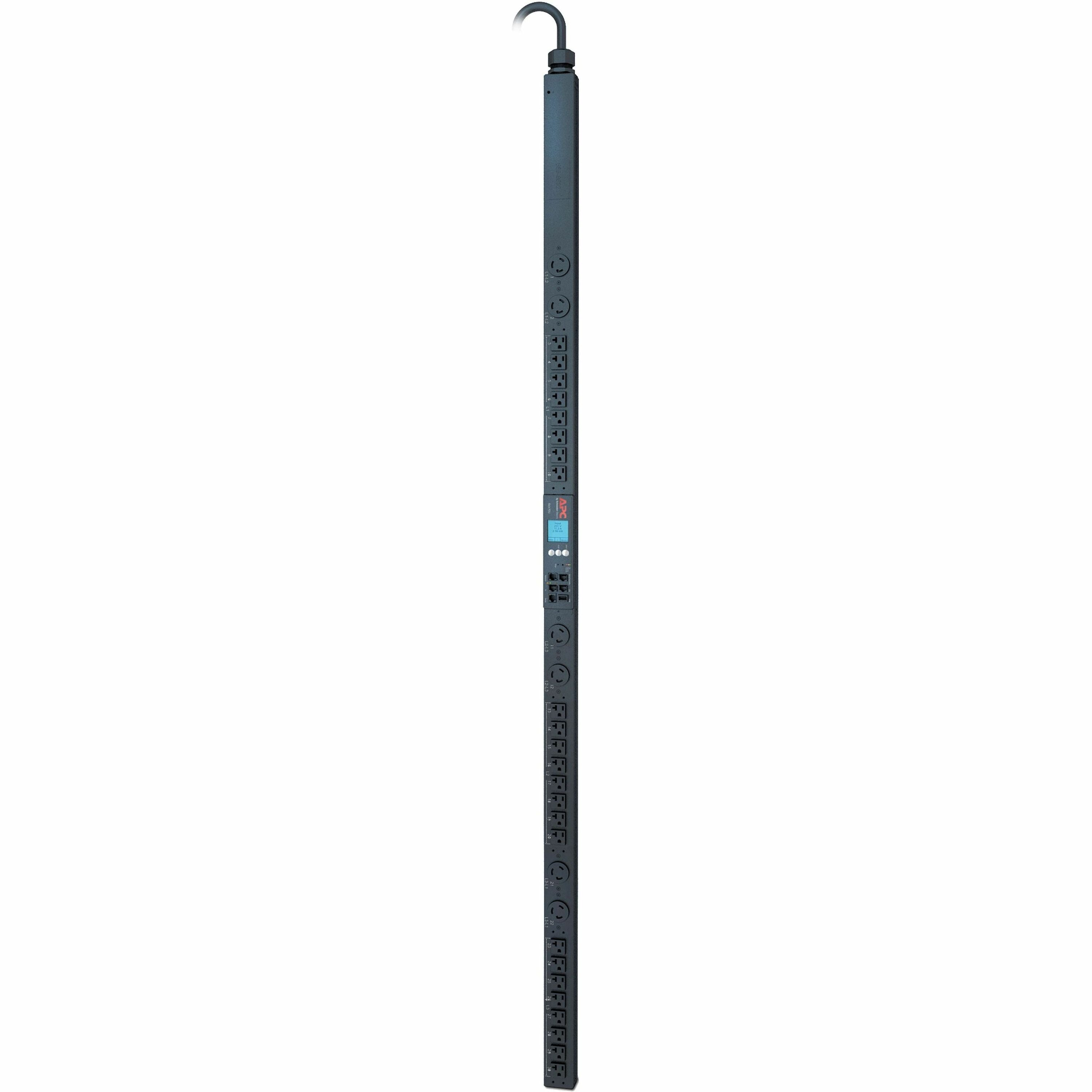 APC by Schneider Electric Metered Rack PDU, 1 Each, NEMA L21-20P, 24 x NEMA 5-20R, 6 x NEMA L6-20R, 208V, 5760W, Circuit Protection, 5.97 ft Cord, 0U, Vertical, Rack-mountable, Tower