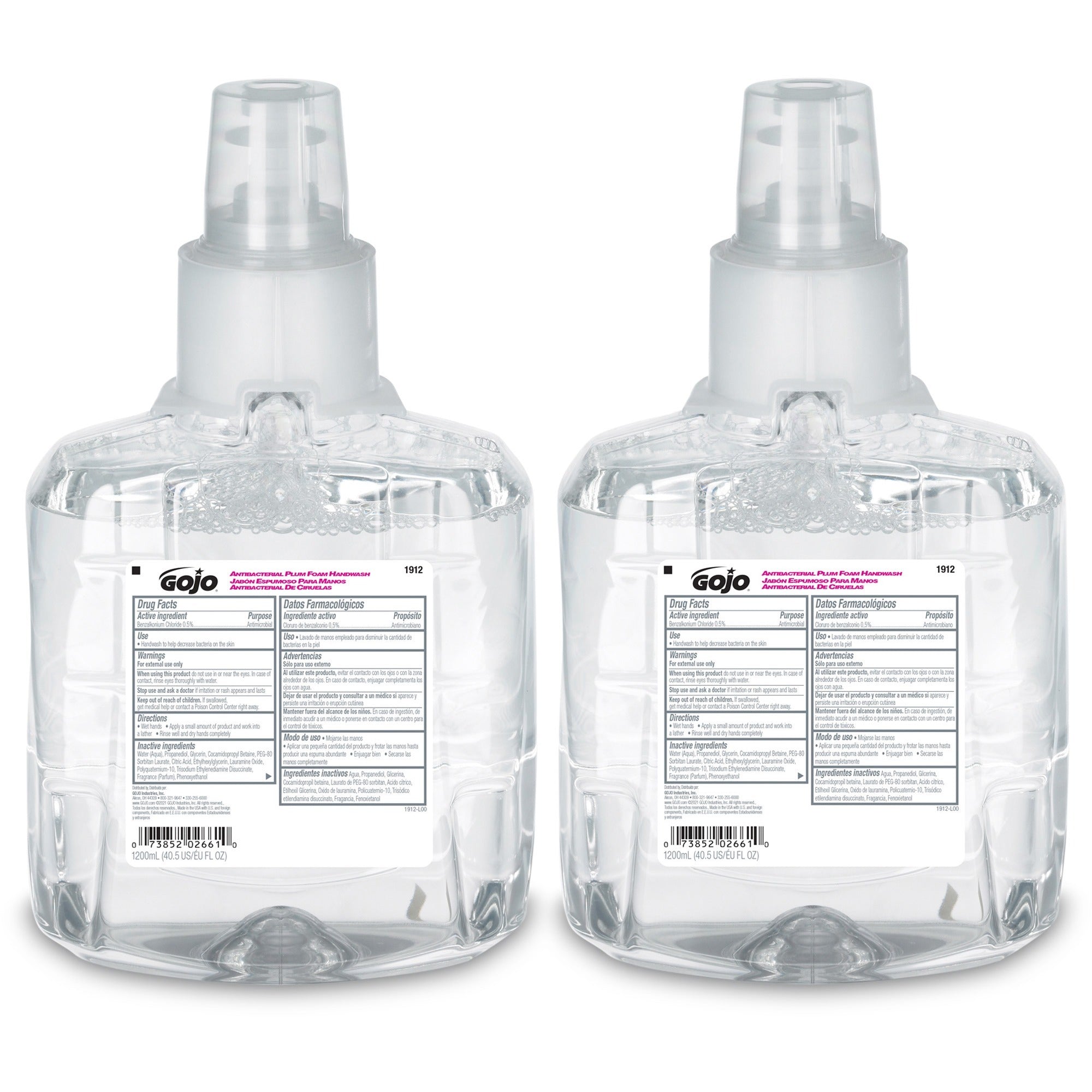 Plum Scent - 1.27 quart - Pump Bottle Dispenser - Kill Germs - Hand, Skin - Moisturizing - Antibacterial - Bio-based, Durable - 2 / Carton