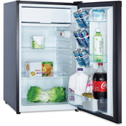 4.40 ft³ - Manual Defrost - Undercounter - Manual Defrost - Reversible - 4.40 ft³ Net Refrigerator Capacity - 120 V AC - 228 kWh per Year - Black - Built-in