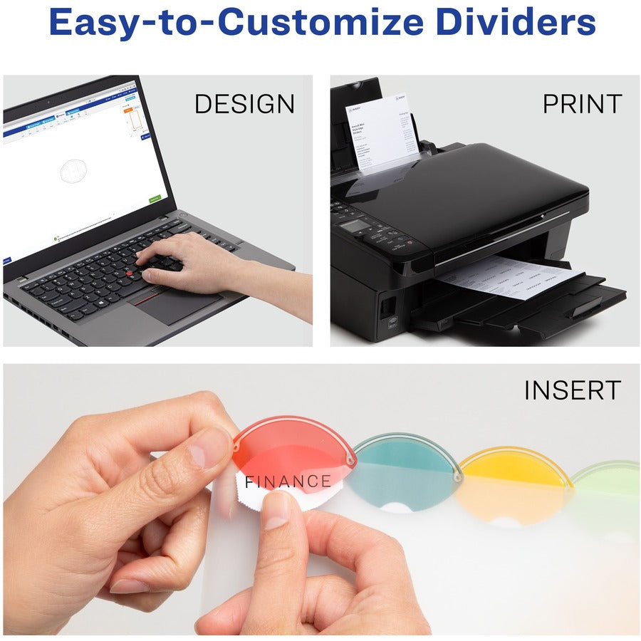 5 x Divider(s) - 5 - 5 Tab(s)/Set - 5.5" Divider Width x 8.50" Divider Length - 7 Hole Punched - Translucent Plastic Divider - Multicolor Plastic Tab(s)