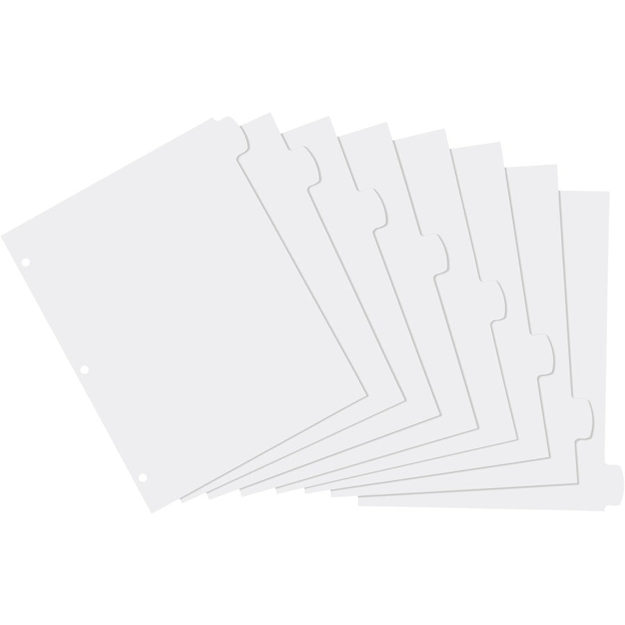 Avery Big Tab Write & Erase Dividers, 8 White Plastic Dividers per Set, 8.5" x 11", 3-Hole Punched, Writable and Erasable Tabs