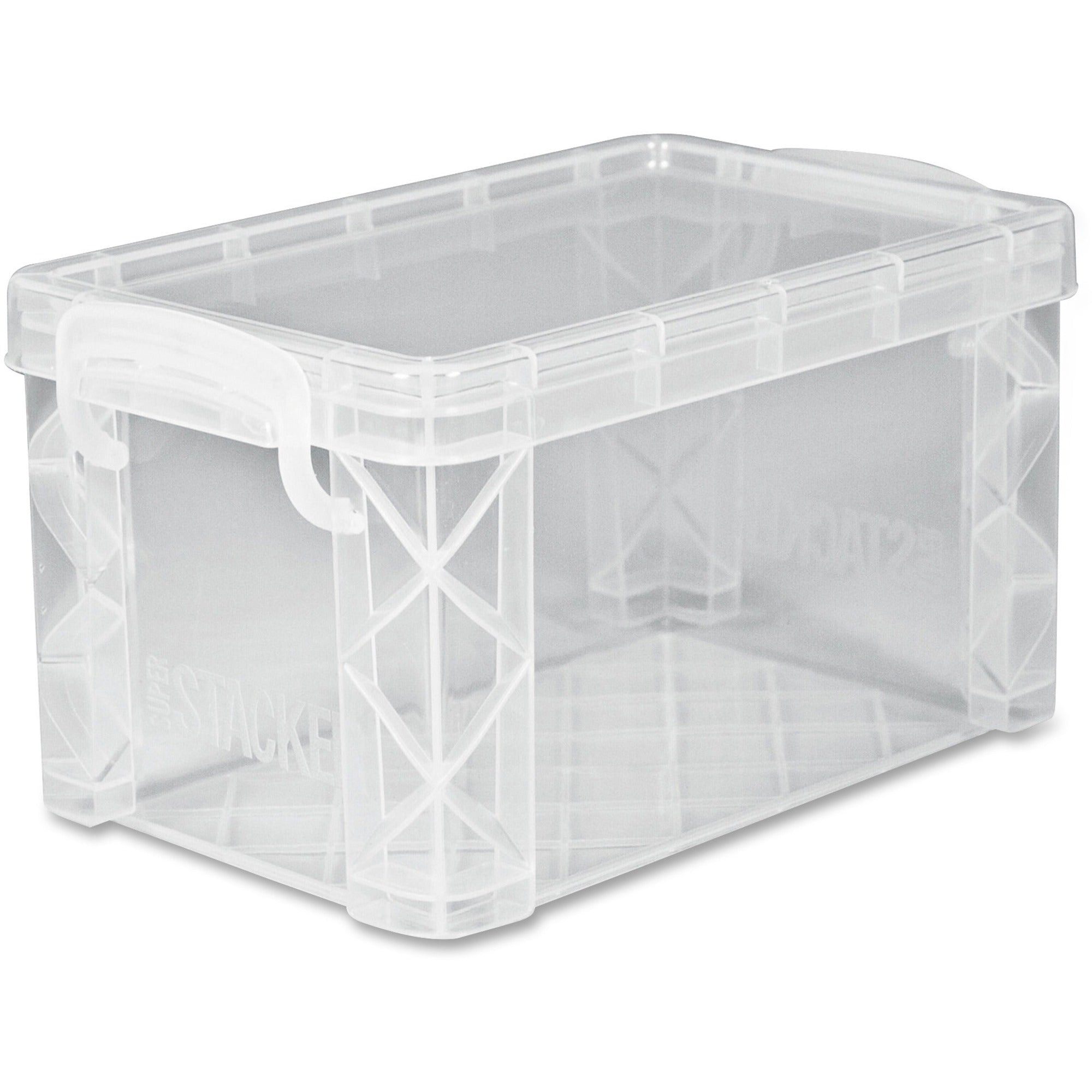 External Dimensions: 6.3" Width x 4" Depth x 3.6" Height - Media Size Supported: Index Card 3" x 5" - 400 x Card - Lift-off Closure - Stackable - Plastic - Clear - For Index Card, Artwork, Craft Supplies, Recipe, Office Supplies, File - 1 Each