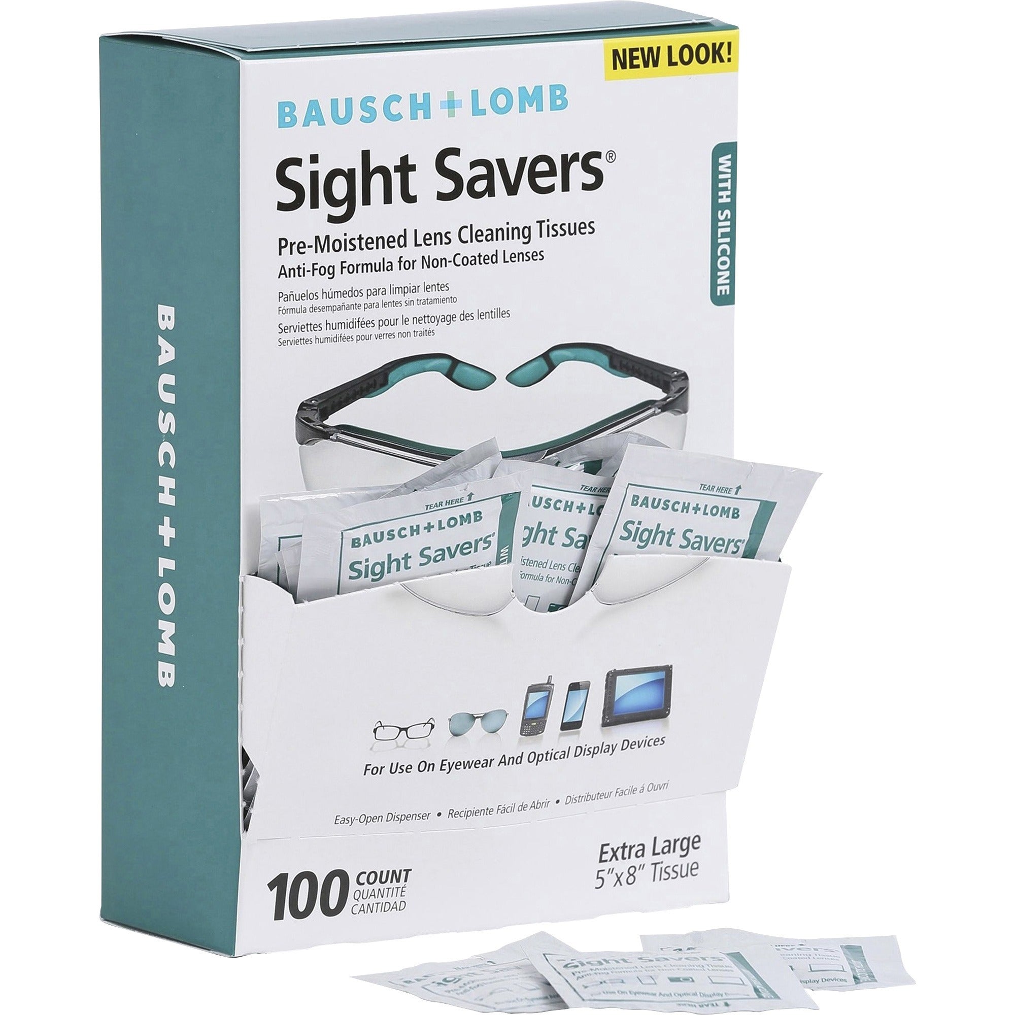 For Eyeglasses, Display Screen, Lens, Multipurpose - Pre-moistened, Anti-fog, Anti-static, Scratch Resistant - White - 1 Pack