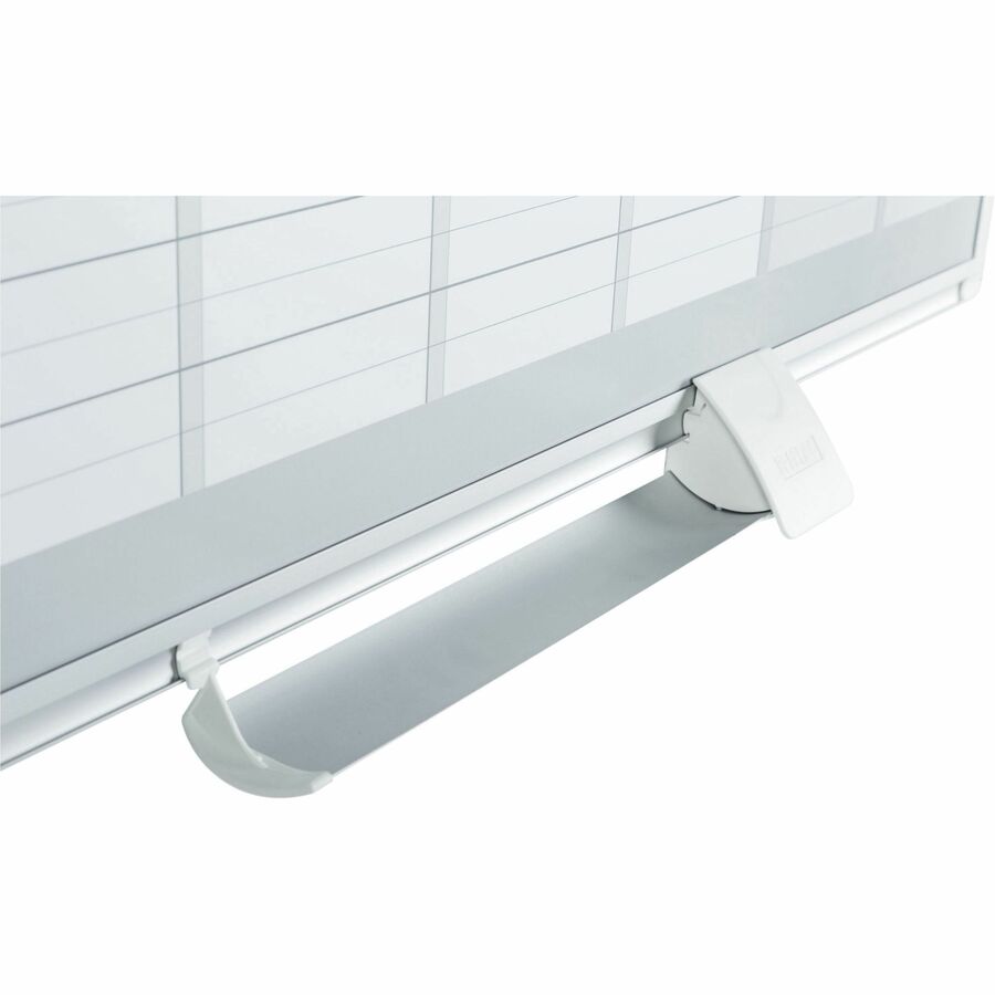 Weekly - 1 Week - Silver, White - Aluminum - 24" Height x 36" Width - Scratch Resistant, Ghost Resistant, Accessory Tray, Heavy Duty, Dry Erase Surface, Magnetic - 1 Each