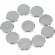 1" Diameter - Round - 10 / Pack - Silver