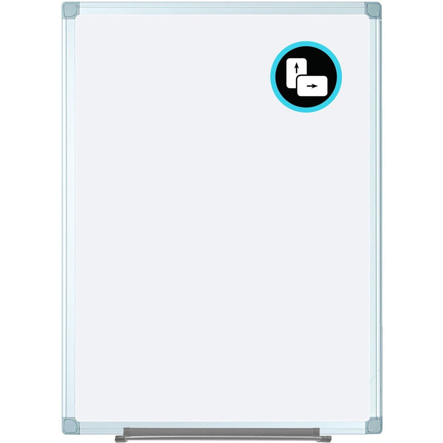 MasterVision EasyClean Dry-erase Board, 36" x 48", White Aluminum Surface, Silver Frame, Magnetic, Eco-friendly, Sturdy, Pen Tray, Wall Mountable, 1 Each