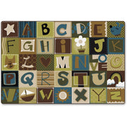 Carpets for Kids KIDSoft Toddler Alpha Blocks Nature Rug, Rectangle, 72" x 48", Alphabet Blocks Design, 1 Each