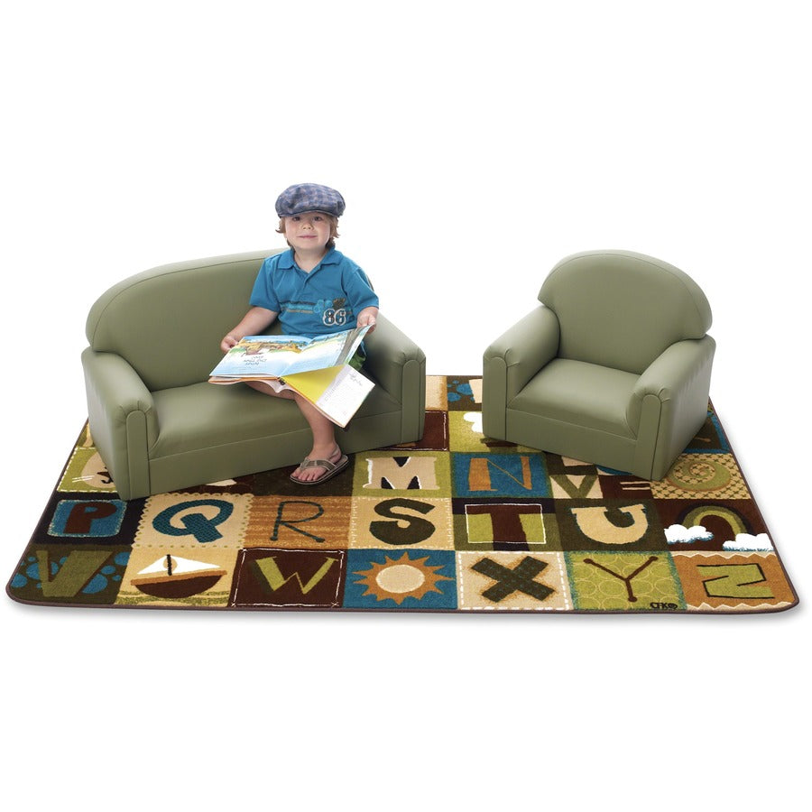 Carpets for Kids KIDSoft Toddler Alpha Blocks Nature Rug, Rectangle, 72" x 108", Alphabet Blocks Design, 1 Each