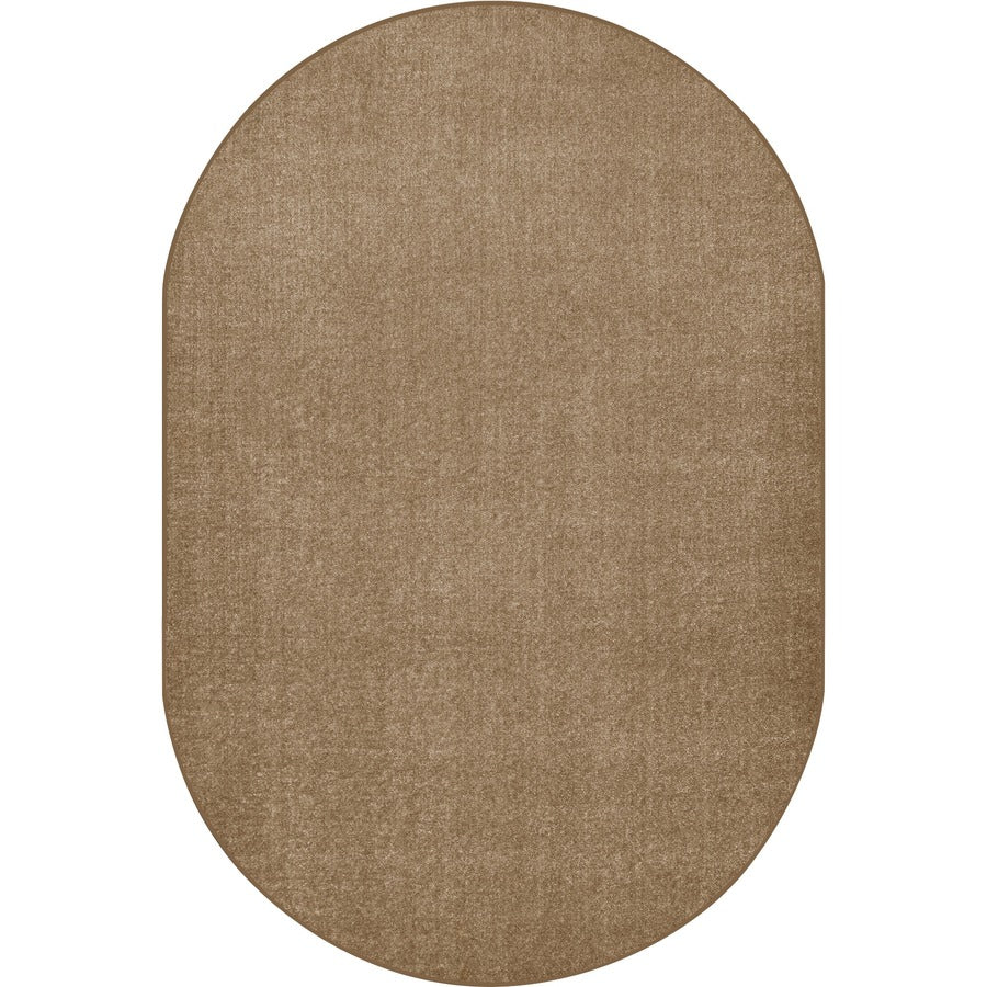 Carpets for Kids&reg; Solid Color Mt. St. Helens Carpet Rug - 108" Length x 72" Width - Oval - Tan - Nylon