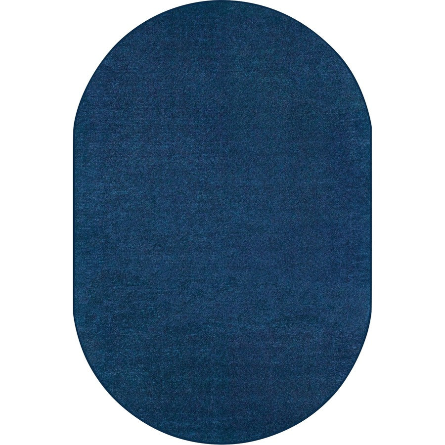 Carpets for Kids&reg; Solid Color Mt. St. Helens Carpet Rug - 108" Length x 72" Width - Oval - Blueberry - Nylon