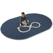 Carpets for Kids&reg; Solid Color Mt. St. Helens Carpet Rug - 108" Length x 72" Width - Oval - Blueberry - Nylon