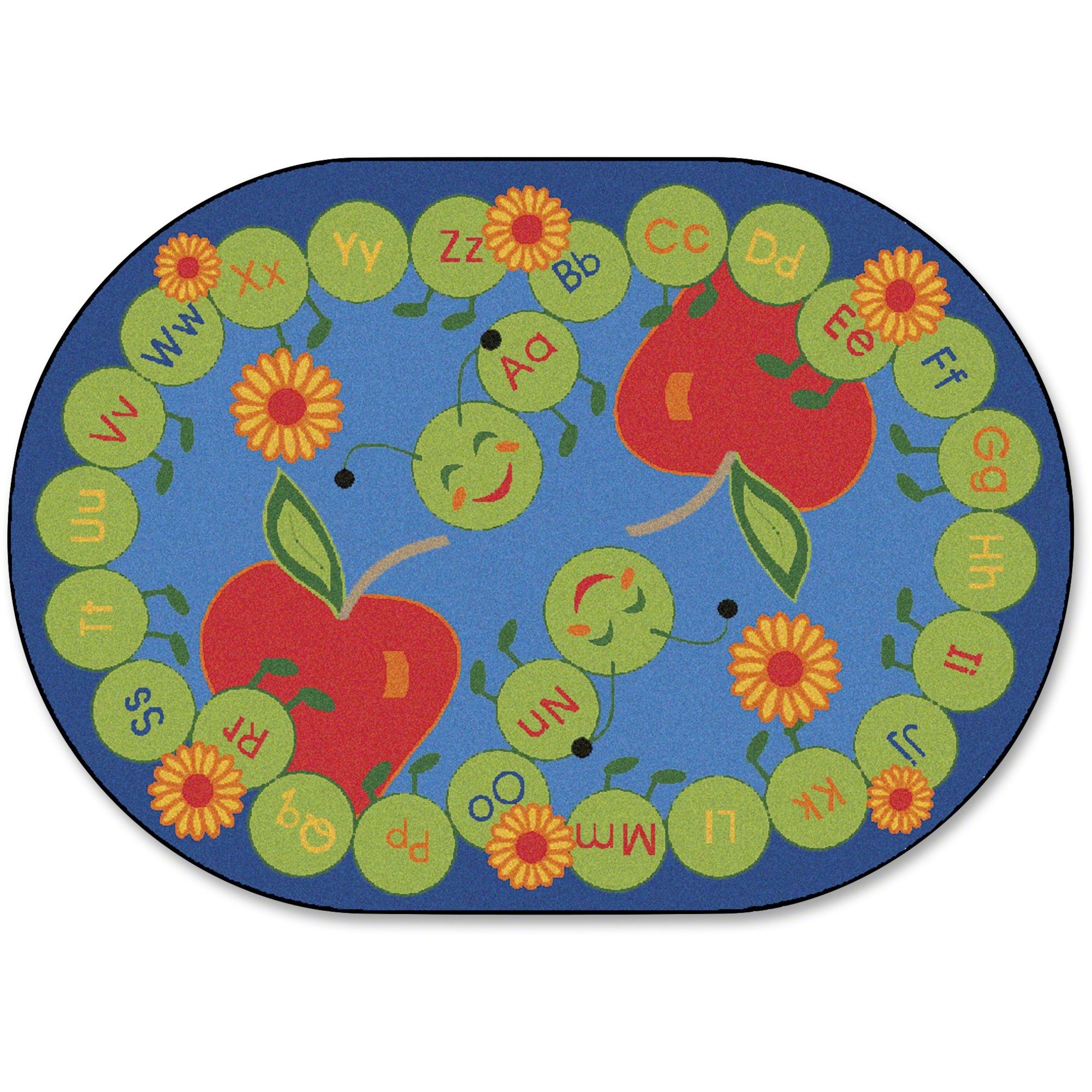 Carpets for Kids&reg; Premium ABC Caterpillar Oval Seating Rug - 11.67 ft Length x 9" Width - Oval