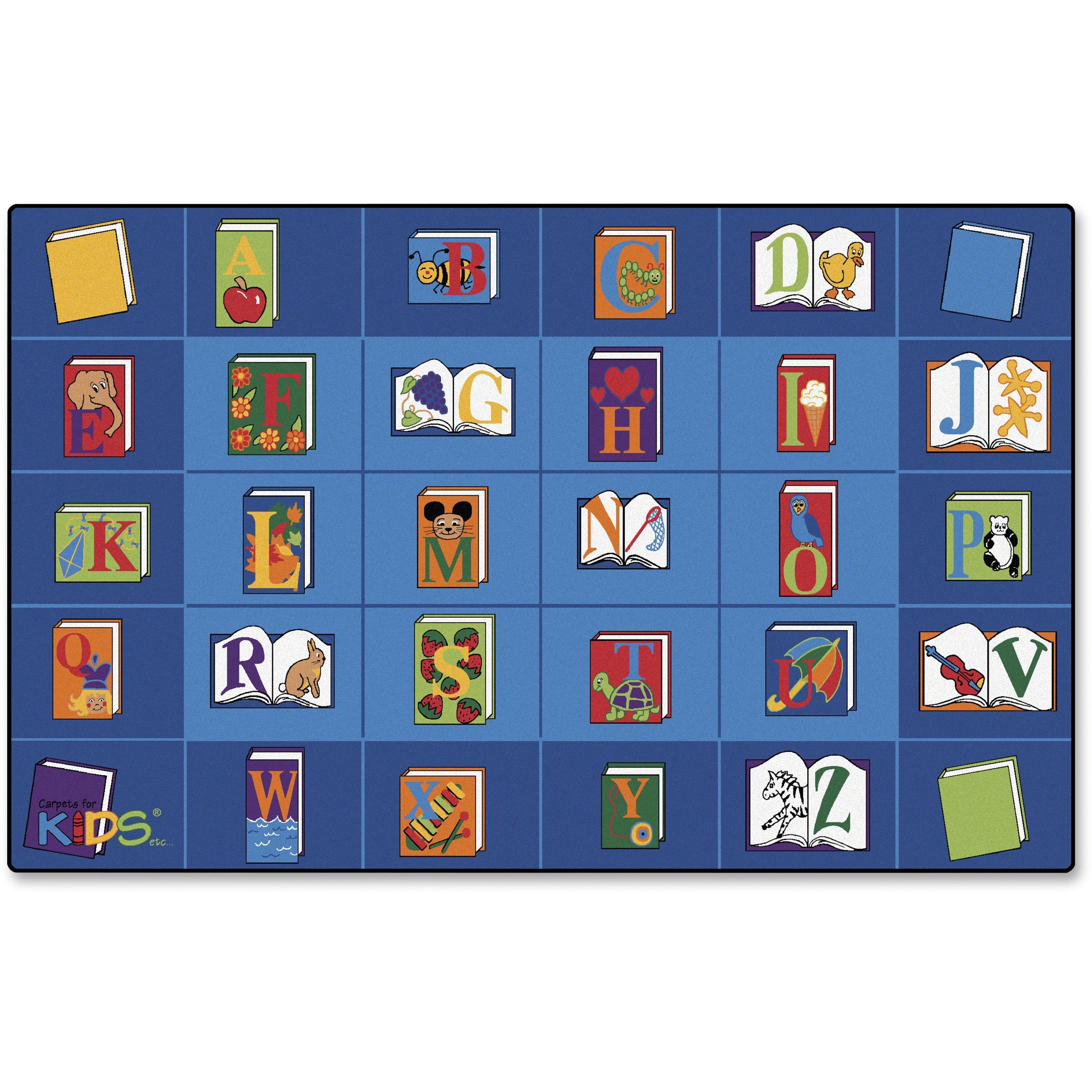 Carpets for Kids&reg; Premium Reading Book Rectangle Seating Rug - Area Rug - 100" Length x 70" Width - Rectangle - Reading By The Book Seating