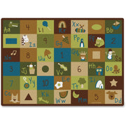 Carpets for Kids Premium Learning Blocks Nature Design Rug, Rectangle, 11.67 ft x 100", 1 Each