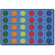 Carpets for Kids Premium Color Seating Circles Rug, Rectangle, 96" x 12 ft, 1 Each
