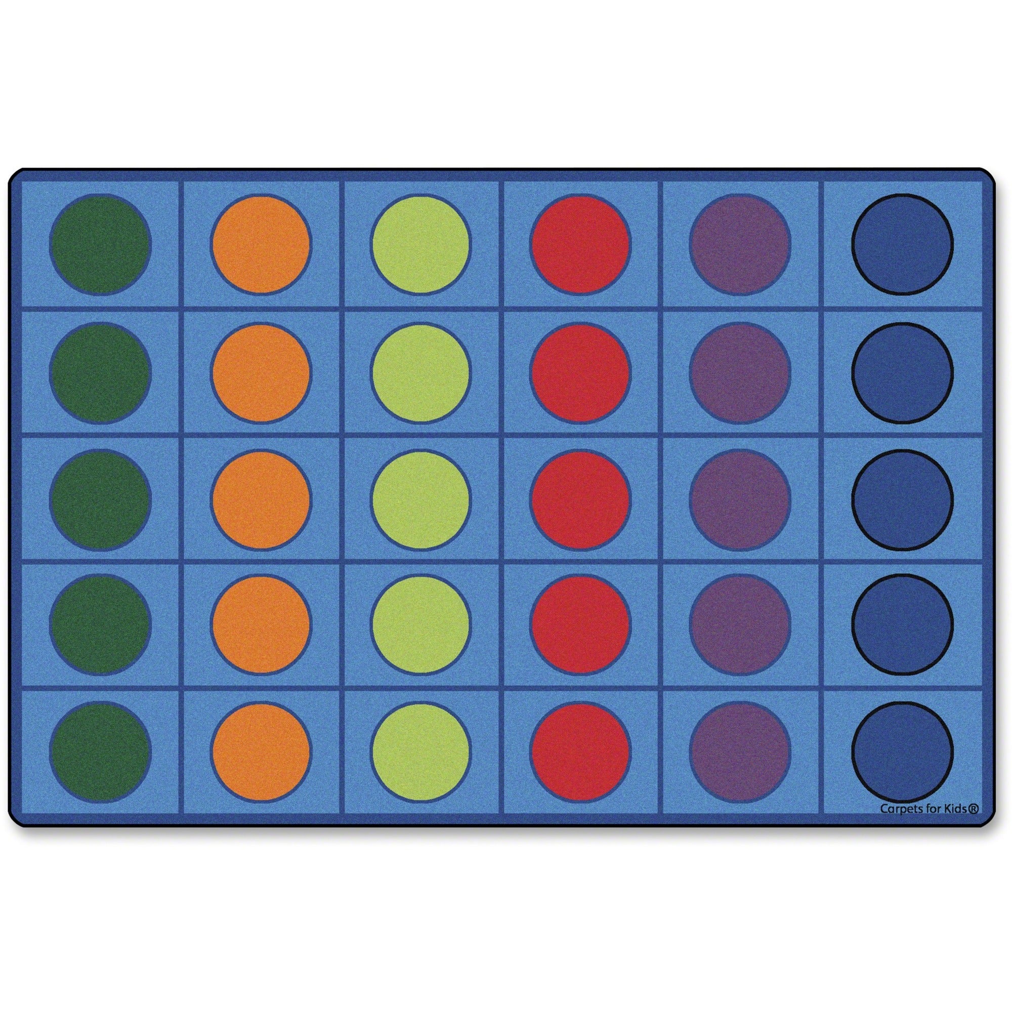 Carpets for Kids Premium Color Seating Circles Rug, Rectangle, 96" x 12 ft, 1 Each