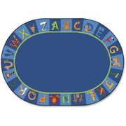 Carpets for Kids Premium A to Z Animals Oval Area Rug, 113" x 81", 1 Each