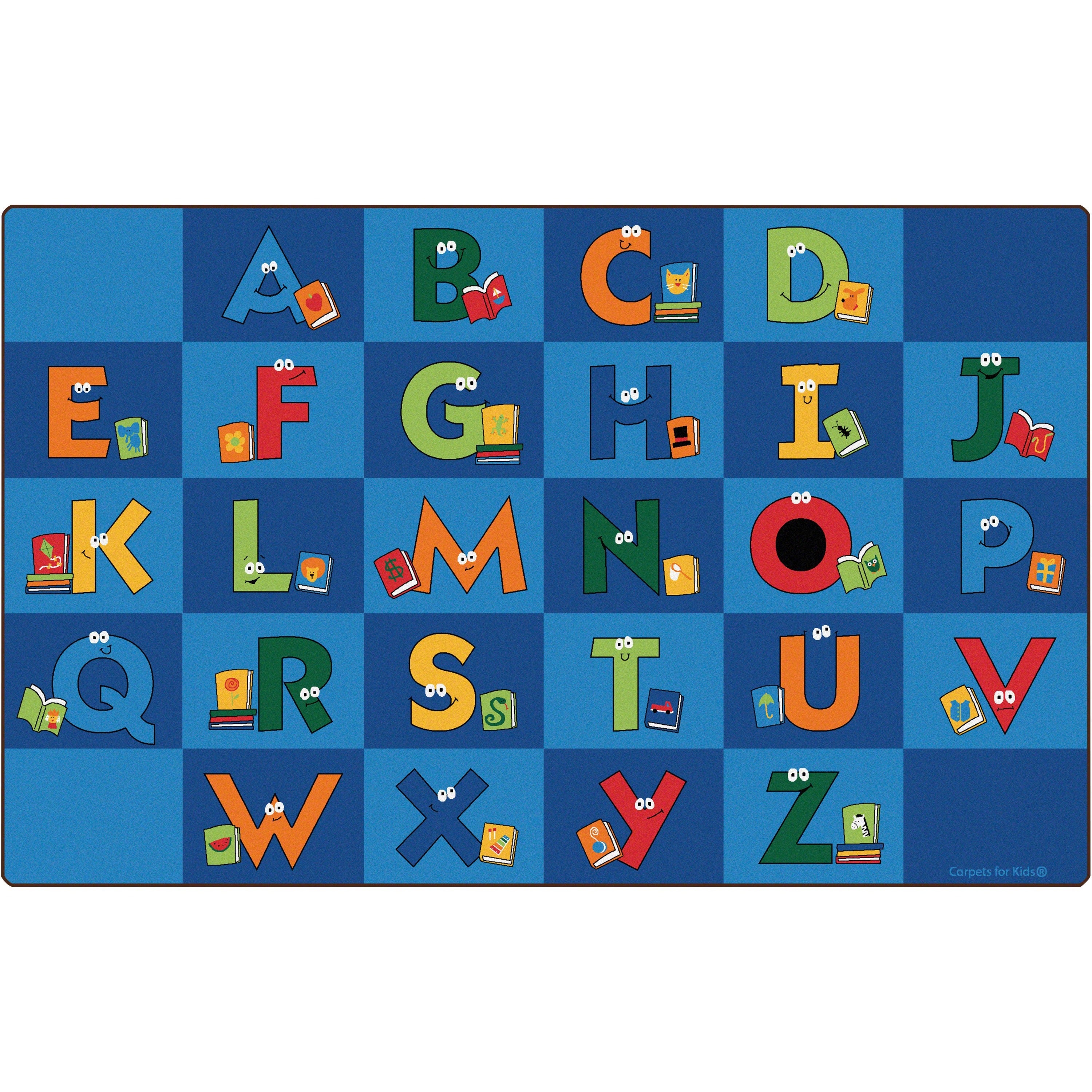 Carpets for Kids Premium Reading Letters Library Rug, Rectangle, 13.33 ft x 100", 1 Each