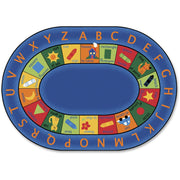 Carpets for Kids Premium Bilingual Early Learning Oval Rug, 11.67 ft x 99", Oval, Bilingual Inner Squares, 1 Each