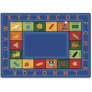 Carpets for Kids Premium Bilingual Colorful Rectangle Rug, 11.67 ft x 100", Rectangle, Bilingual Inner Squares, 1 Each