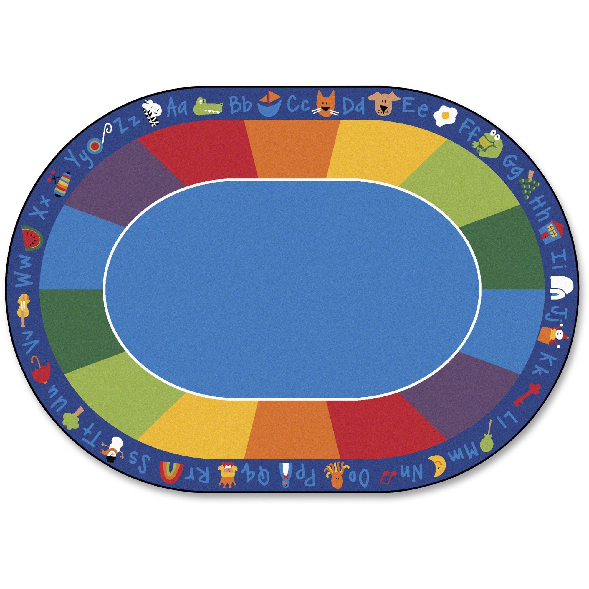Fun with Phonics Rug - Oval - Blue - 7ft 6" x 12ft