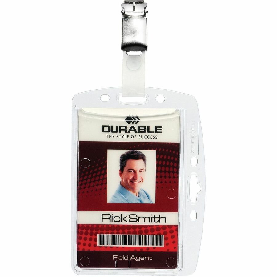 Support 2.13" x 3.35" Media - 2.1" Height x 3.3" Width - Acrylic - Transparent - 25 / Box