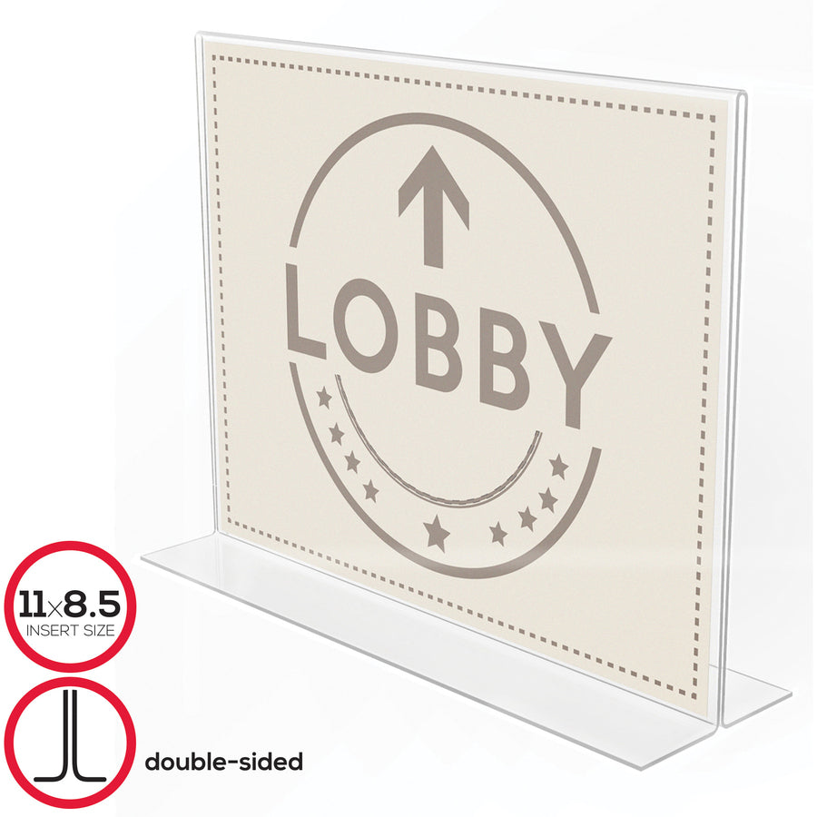 Landscape - 8.7" Height x 11.1" Width x 3.3" Depth - Acrylic - Clear - Anti-glare, Scratch Resistant, Durable, Double-sided, Heavy Duty - 1 Each