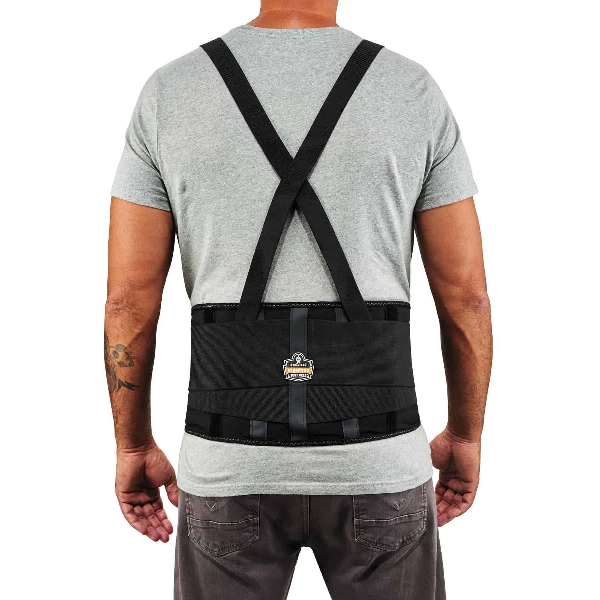 Ergodyne ProFlex 100 Economy Back Support Brace, Medium, 30"–34" Waist, Black, 280D Spandex/Rubber/Polypropylene, 1 Each