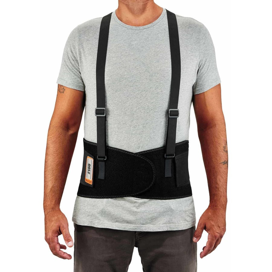 Ergodyne ProFlex 100 Economy Back Support Brace, Medium, 30"–34" Waist, Black, 280D Spandex/Rubber/Polypropylene, 1 Each