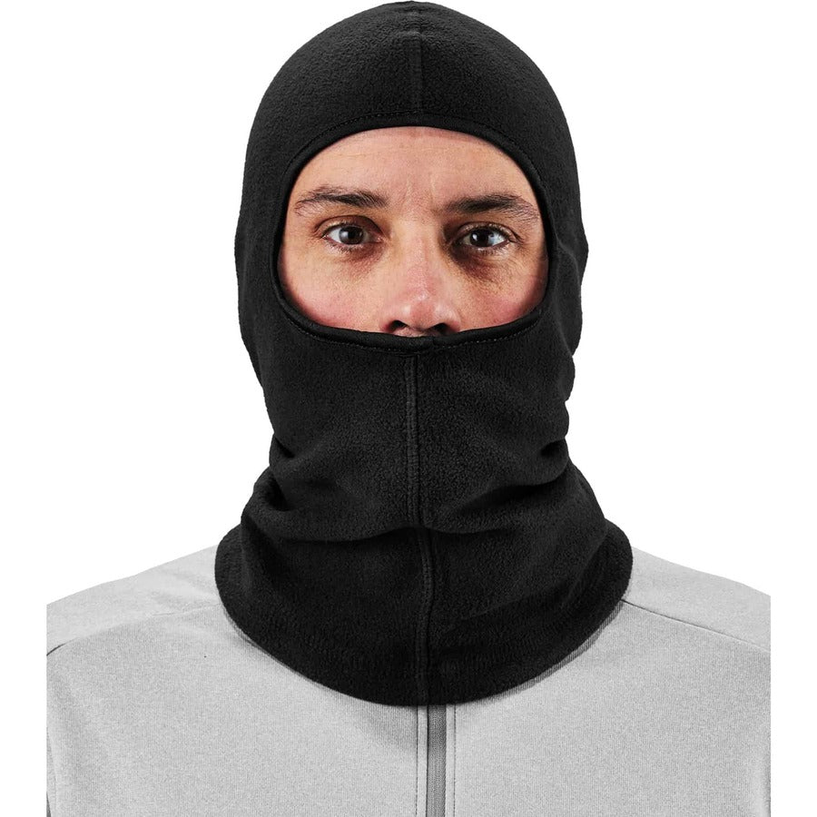 Ergodyne N-Ferno 6821 Balaclava Face Mask, Fleece, Polyester, Black, One Size, 12/Carton