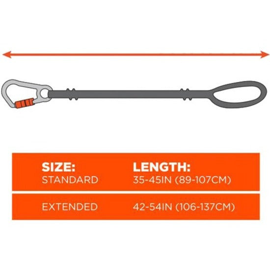 Adjustable - 10 lb Load Capacity - Standard - Carabiner Attachment - 42.1" Length - Black - Nylon Webbing, Aluminum - 6 / Carton