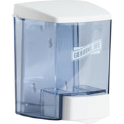 Genuine Joe 30 oz Manual Soap Dispenser, See-through Tank, Water Resistant, Soft Push, 1 Each