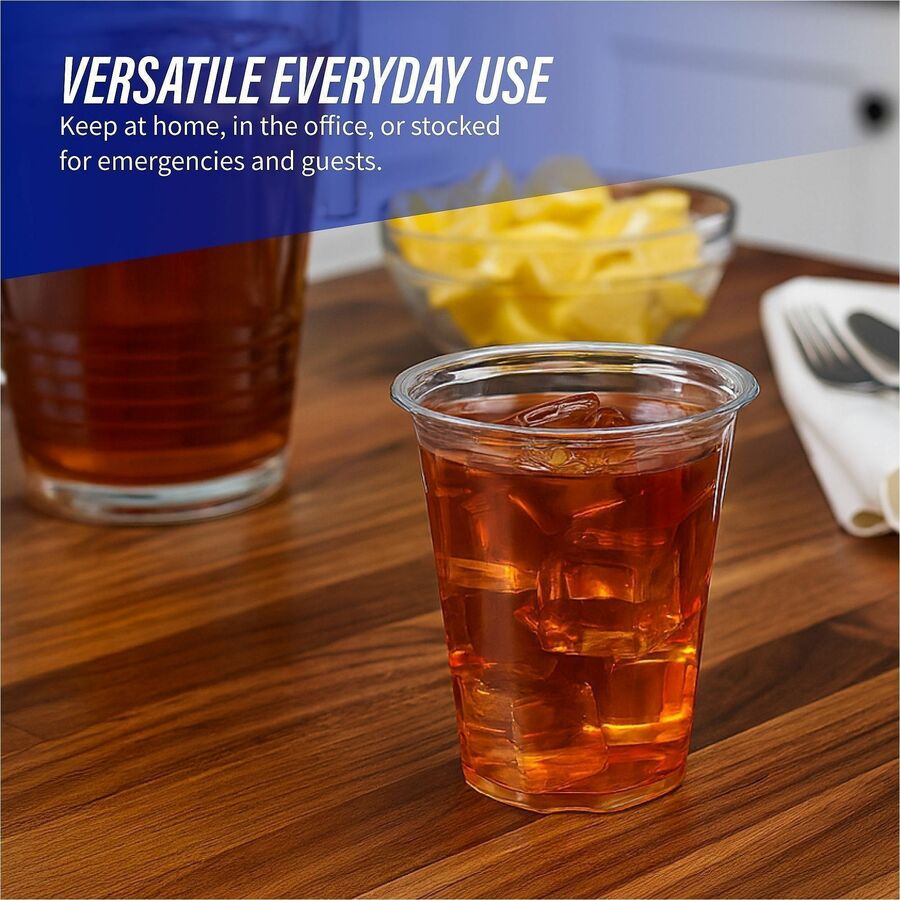Genuine Joe 16 oz Clear Plastic Cups, 25 Pack, Durable Plastic, Clear, 4.7" Height, 3.9" Diameter