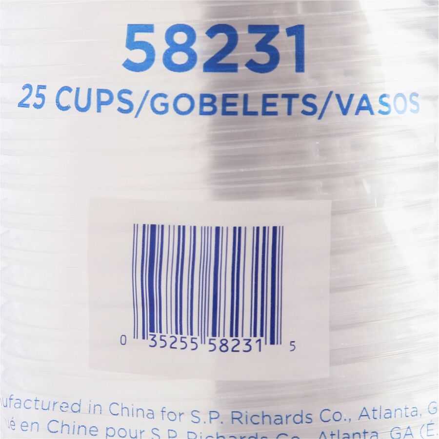 Genuine Joe 12 oz Clear Plastic Cups, 25 Pack, Durable Clear Plastic