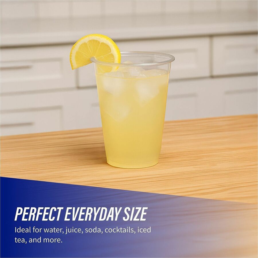 Genuine Joe 12 oz Clear Plastic Cups, 25 Pack, Durable Clear Plastic