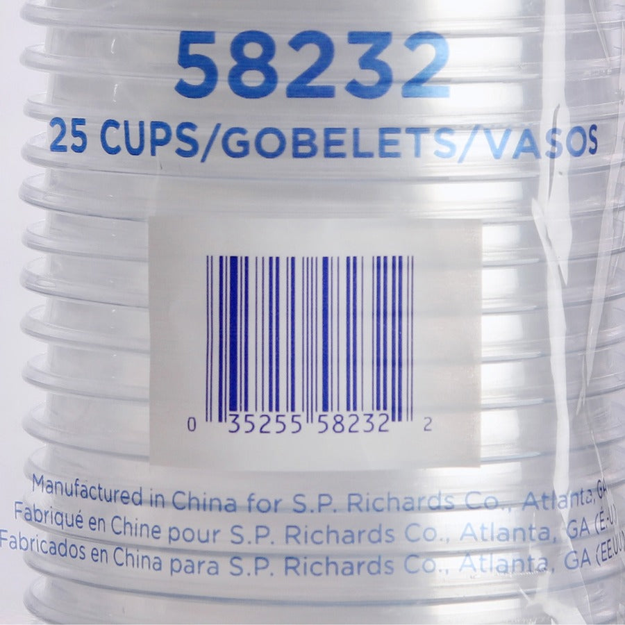 Genuine Joe 10 oz Clear Plastic Cups, 25 Pack