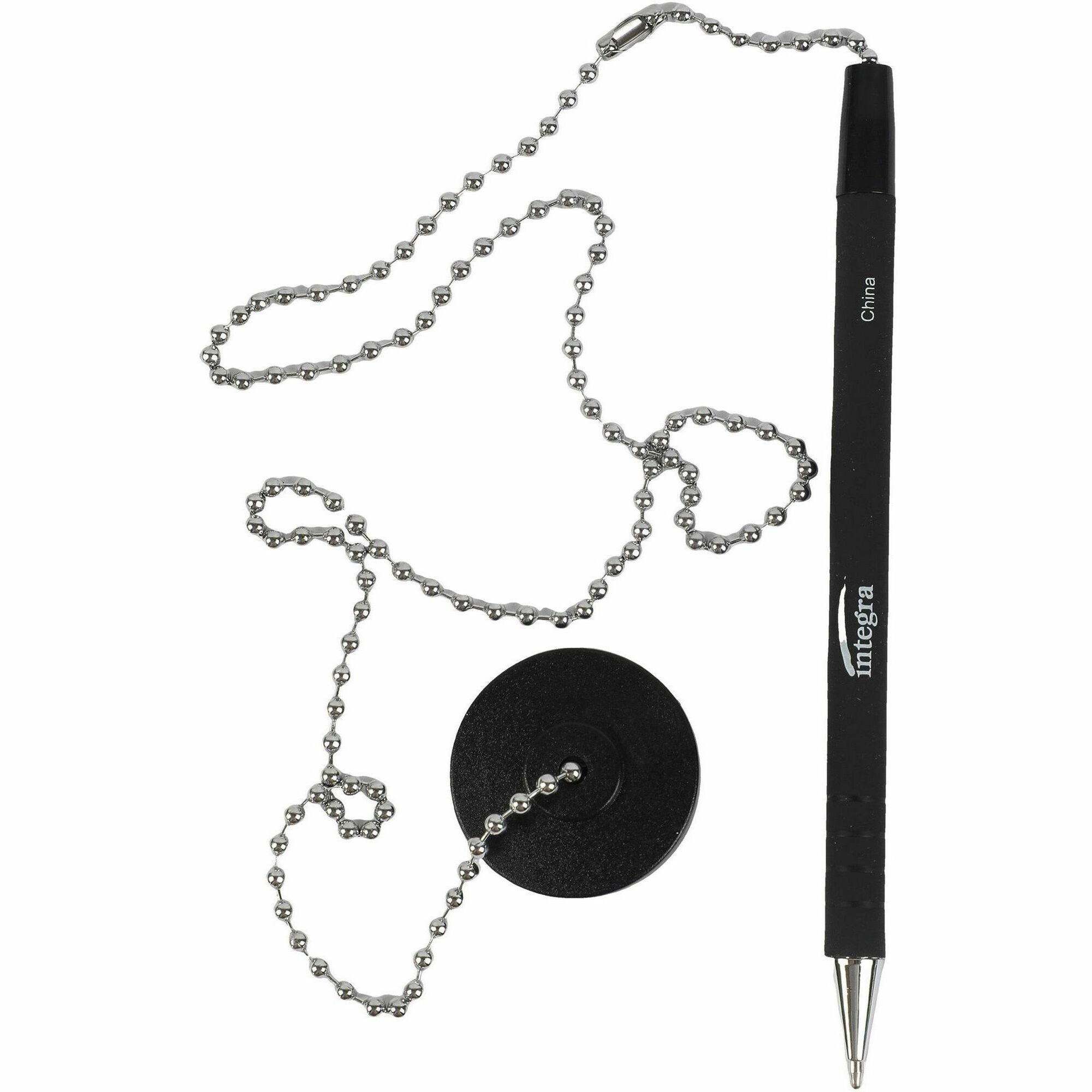 Integra Antimicrobial Rubber Barrel Counter Pen, Black Ink, Rubber Barrel, 1 Each