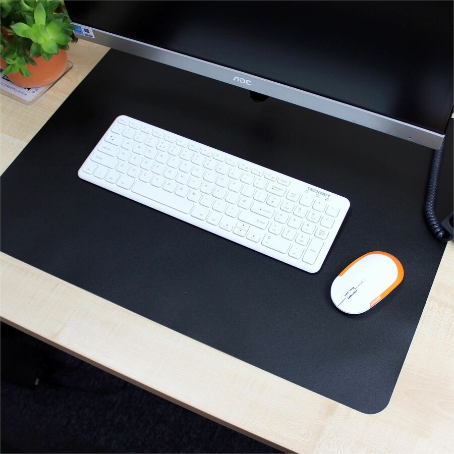 Lorell Desk Pad, Rectangular, 24" x 19", Black, 1 Each