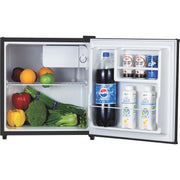 Lorell Compact Refrigerator, 1.60 ft³, Manual Defrost, Reversible Door, Black, Steel/Fiberglass/Plastic, 1 Each