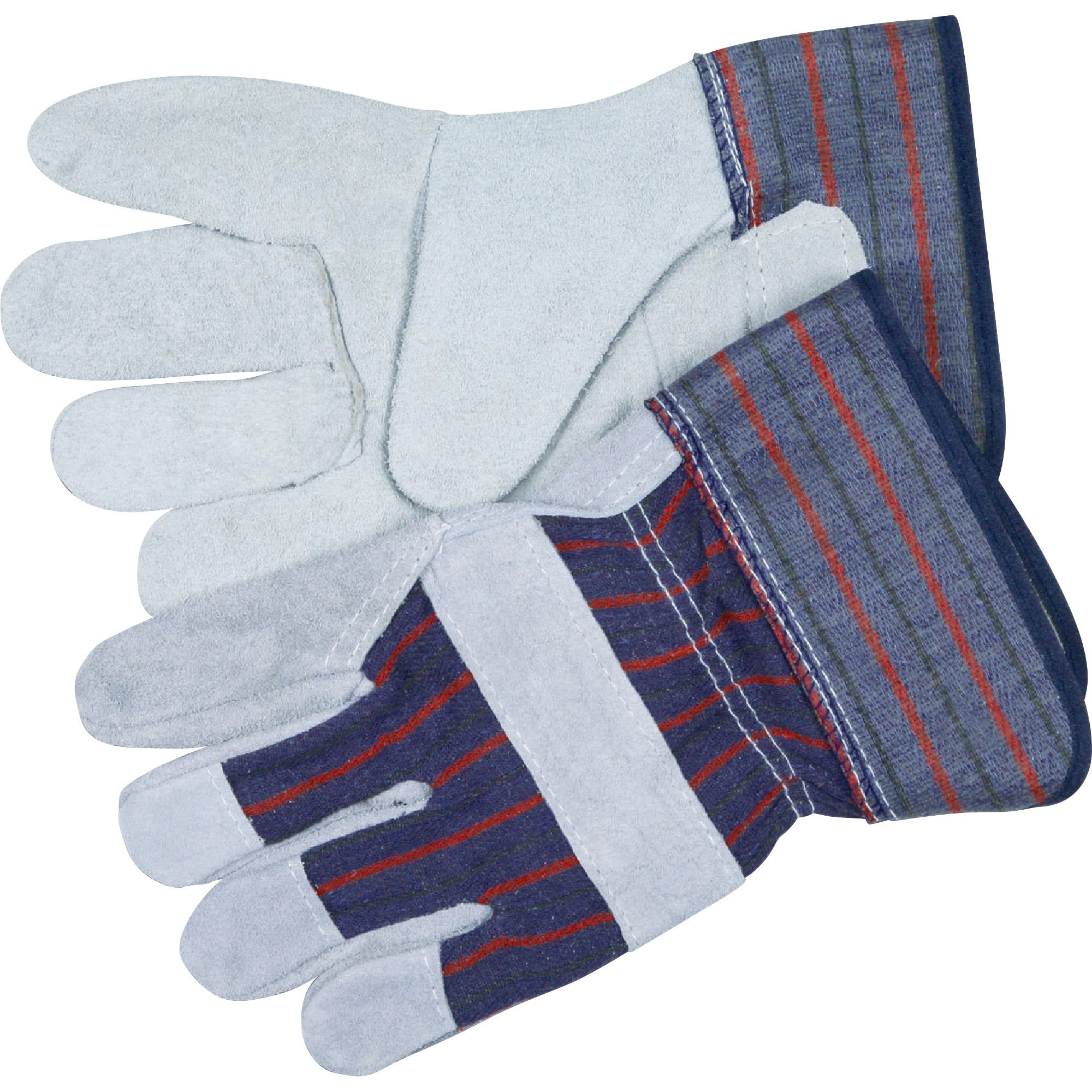 MCR Safety Leather Palm Economy Safety Gloves, X-Large, Blue, 2 Pairs