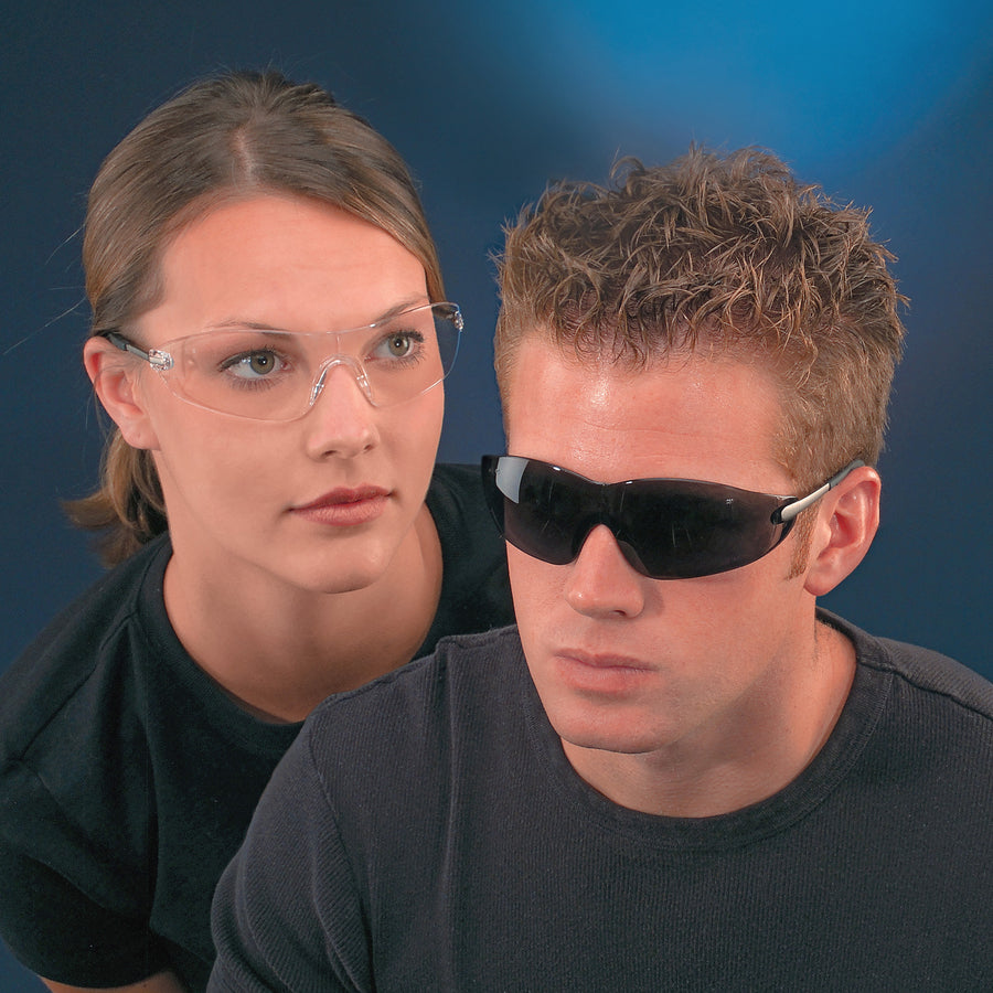 Eye, Ultraviolet Protection - Clear Lens - Chrome Frame - Side Shield, Scratch Resistant, Non-slip, Wraparound Lens - 1 Each