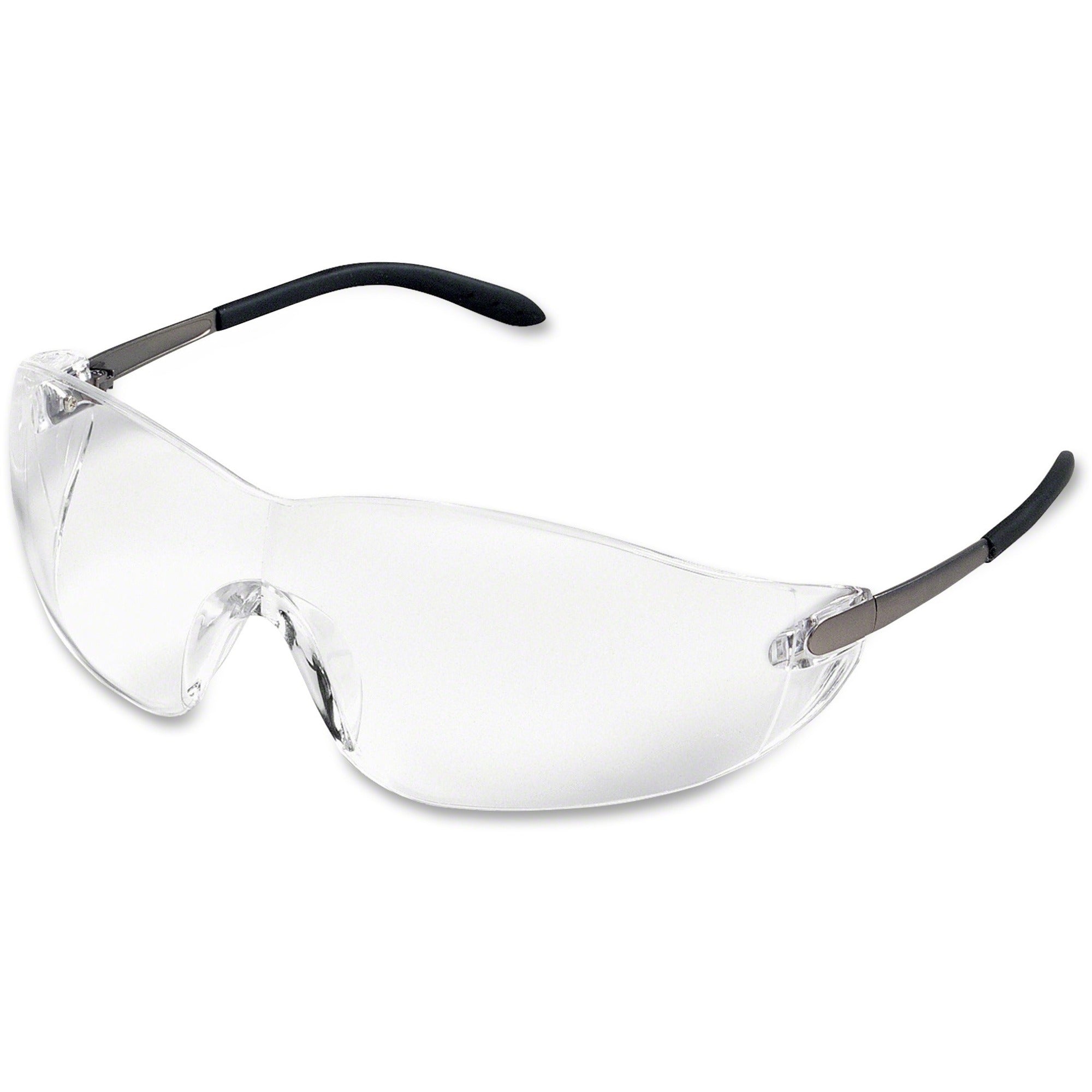 Eye, Ultraviolet Protection - Clear Lens - Chrome Frame - Side Shield, Scratch Resistant, Non-slip, Wraparound Lens - 1 Each