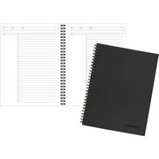 Twin Wirebound - 9.50" Height x 7.5" Width x 0.6" Length - Black Cover - Pocket, Pen Loop, Perforated, Dual-sided Pocket, Bungee - Recycled - 1 Each