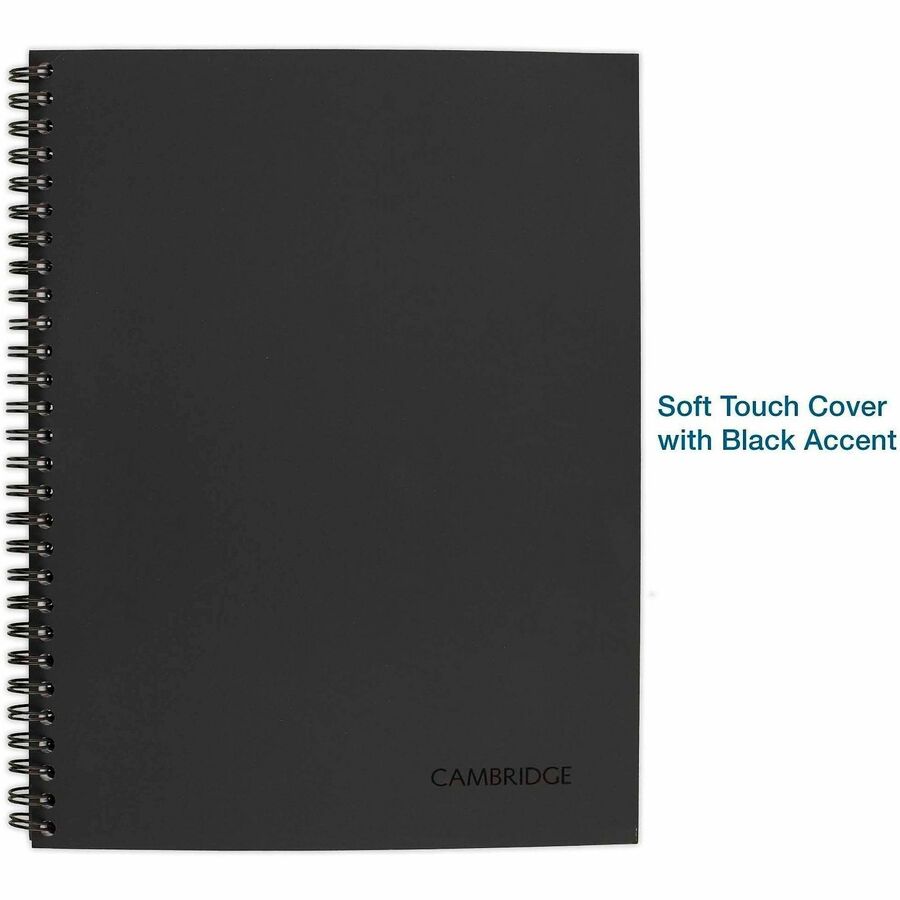 Twin Wirebound - 9.50" Height x 7.5" Width x 0.6" Length - Black Cover - Pocket, Pen Loop, Perforated, Dual-sided Pocket, Bungee - Recycled - 1 Each