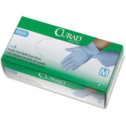 Curad Powder-free Nitrile Disposable Exam Gloves, Medium, 9.50" Length, Full-Textured, Blue, Latex-Free, Non-Sterile, Chemical Resistant, 150/Box