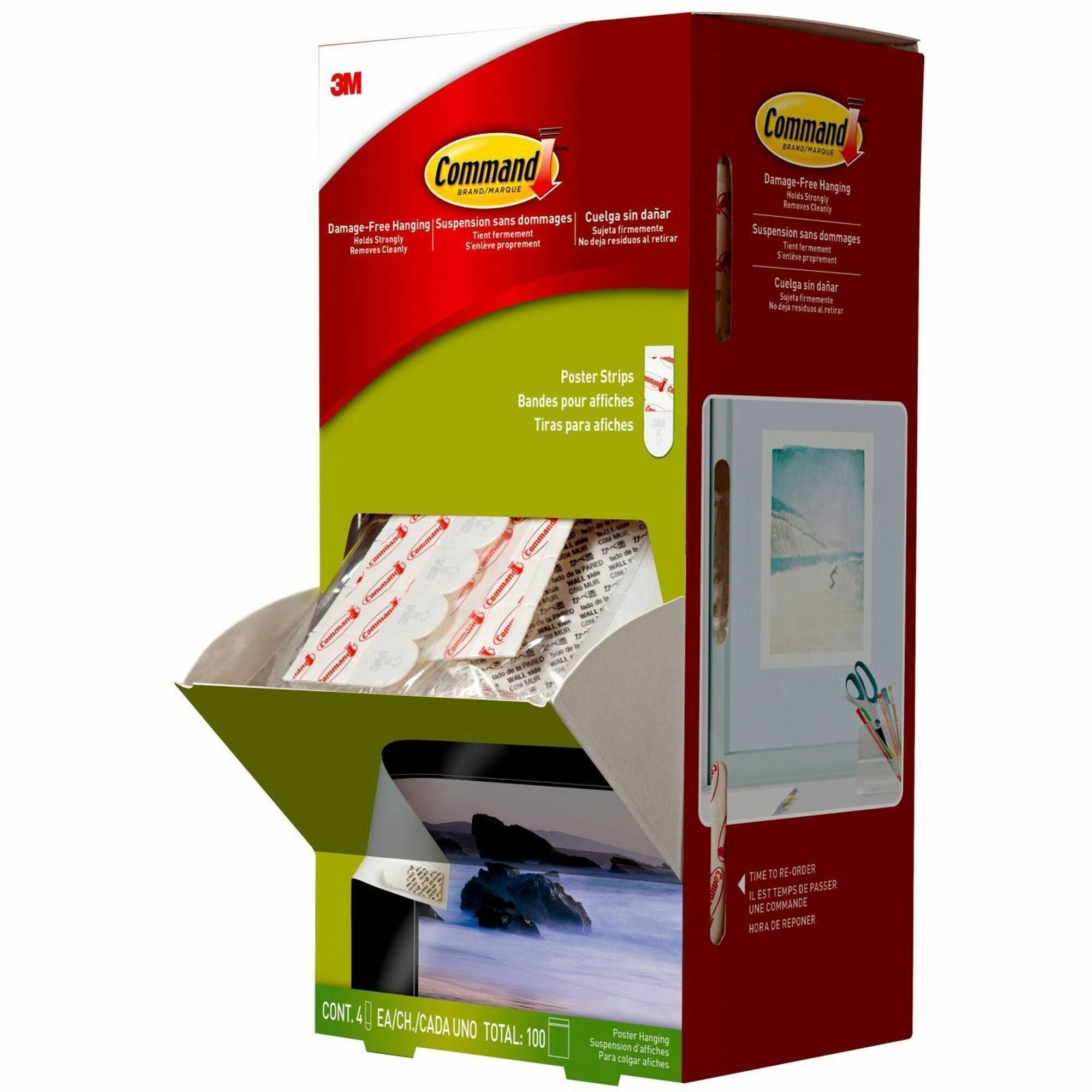 2.13" Length x 0.75" Width - White - Foam - Stain Resistant, Damage Resistant - For Photo, Poster, Calendar, Wood, Tile, Metal, Painted Surface, Wall - 4/Pack - 1 Carton