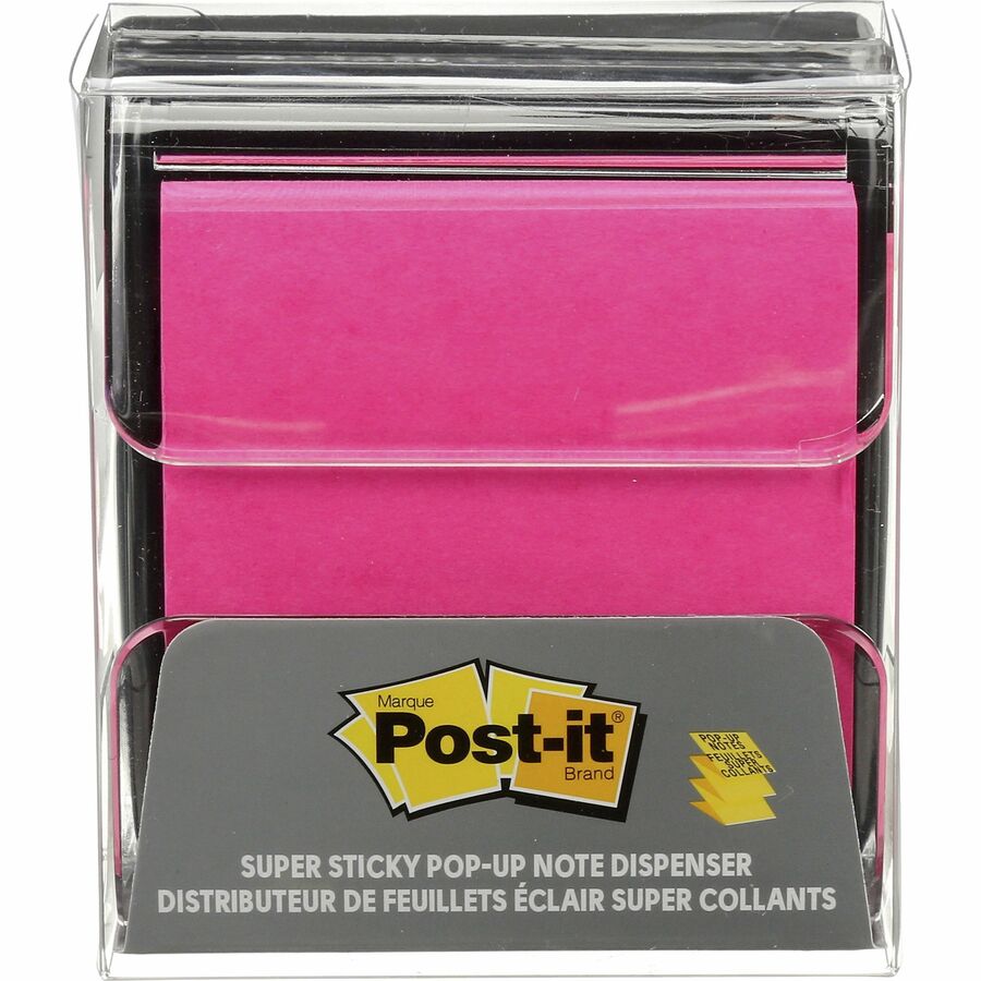 Post-it Note Dispenser, Clear/Translucent, Holds 100 Notes, Includes 1 Dispenser and 1 Pad (3" x 3")