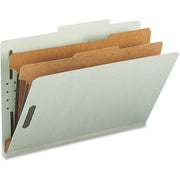 Nature Saver Legal Size 2/5 Tab Cut Recycled Classification Folders, 6 K-Style Fasteners, 2 Dividers, 25 pt. Gray/Green, Tyvek Gusset, 100% Recycled, 10/Box