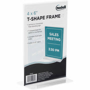 Golite nu-dell Double-sided Sign Holder, 4" x 6", Rectangular, Clear Plastic, Self-standing, 1 Each